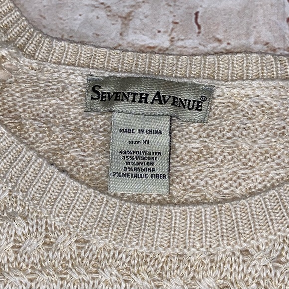 Seventh Avenue Cream And Gold Knit Tunic Sweater - Women’s Size XL - Picture 12 of 14